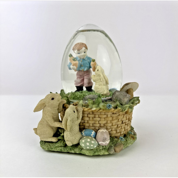 San Francisco Music Box Water globe Here Comes Peter Cottontail Easter Vintage - Picture 1 of 15